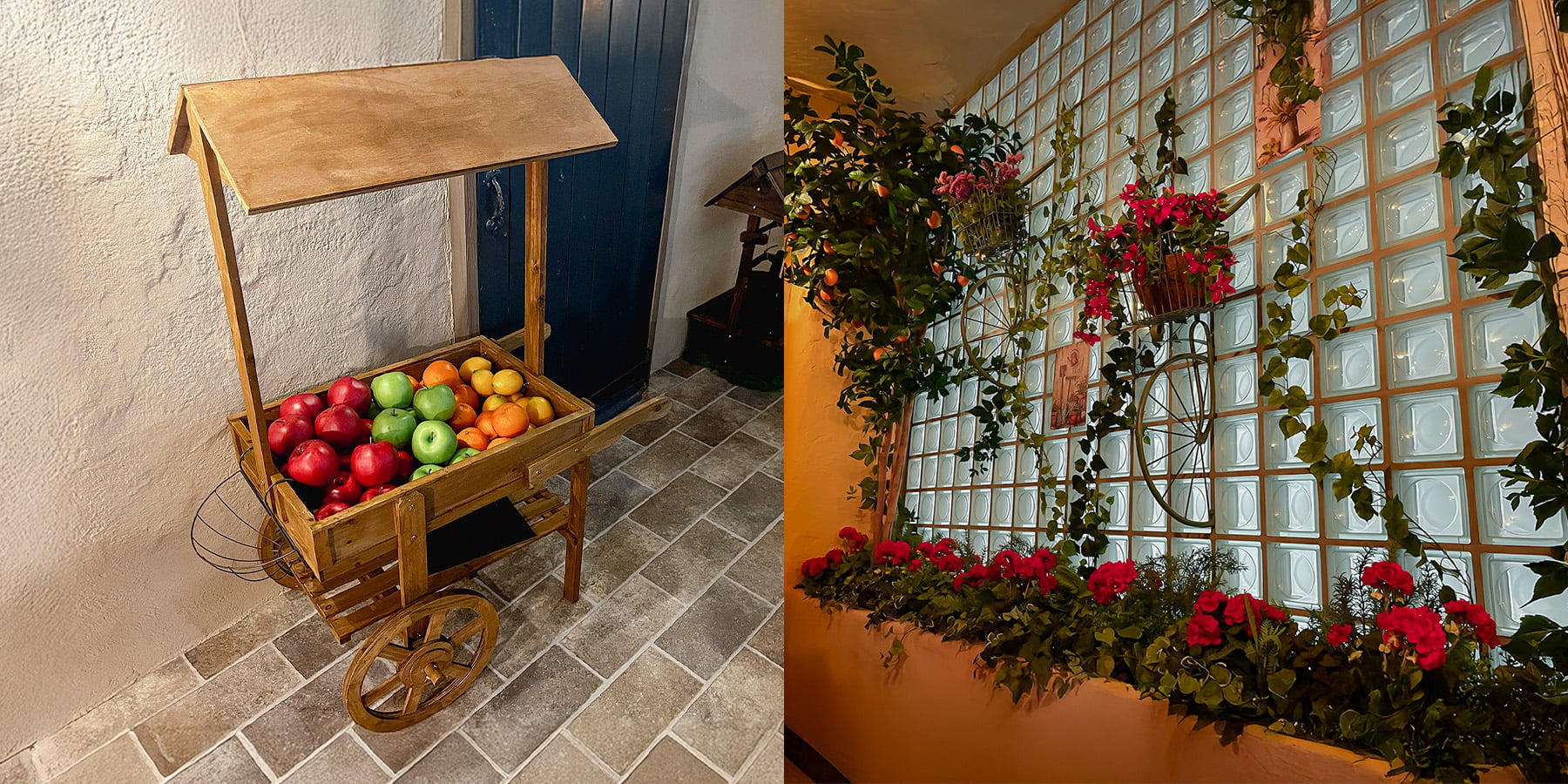 A Fruit Shop and Flower Beds